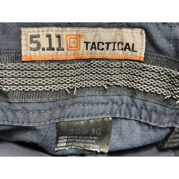 5.11 Tactical Pants Mens 36x30 Navy Blue Cargo Ripstop Work Outdoor Hiking - Picture 3 of 11